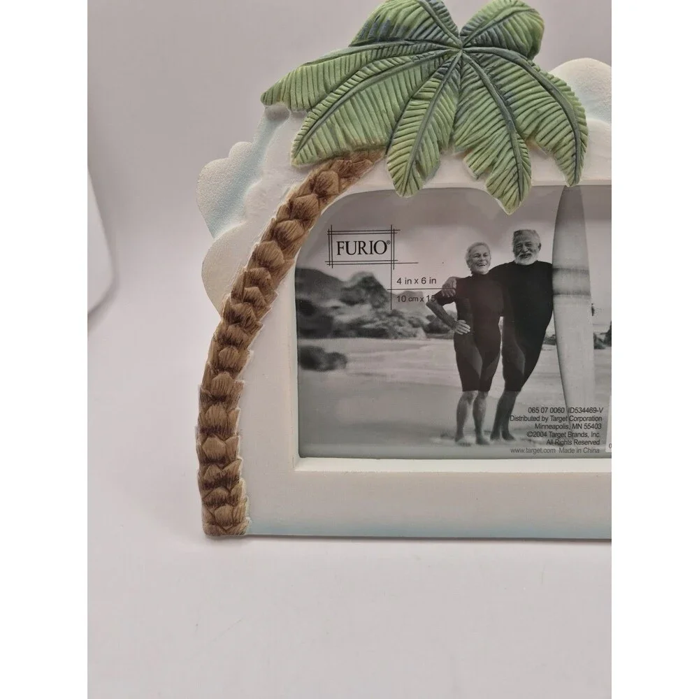 Furio Palm Tree Tropical Beach Clouds Oasis Vacation Picture Frame 4x6 Photo